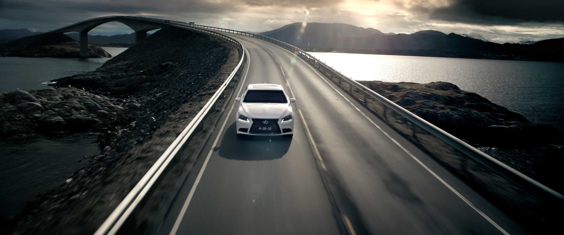 Car on countryroad. Still from Lexus Commercial.