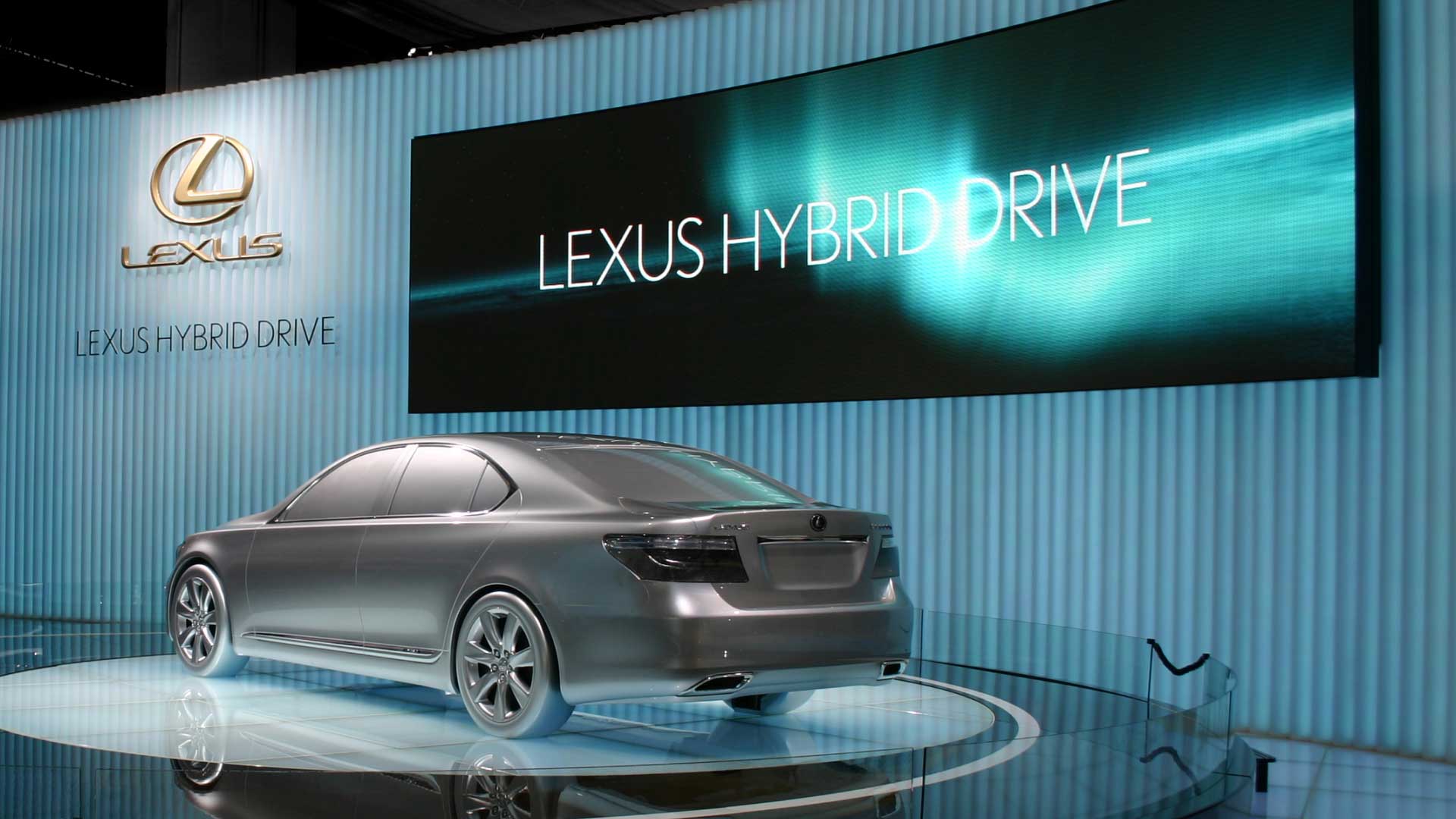 Car on stage. Still from Lexus Hybrid Drive Commercial