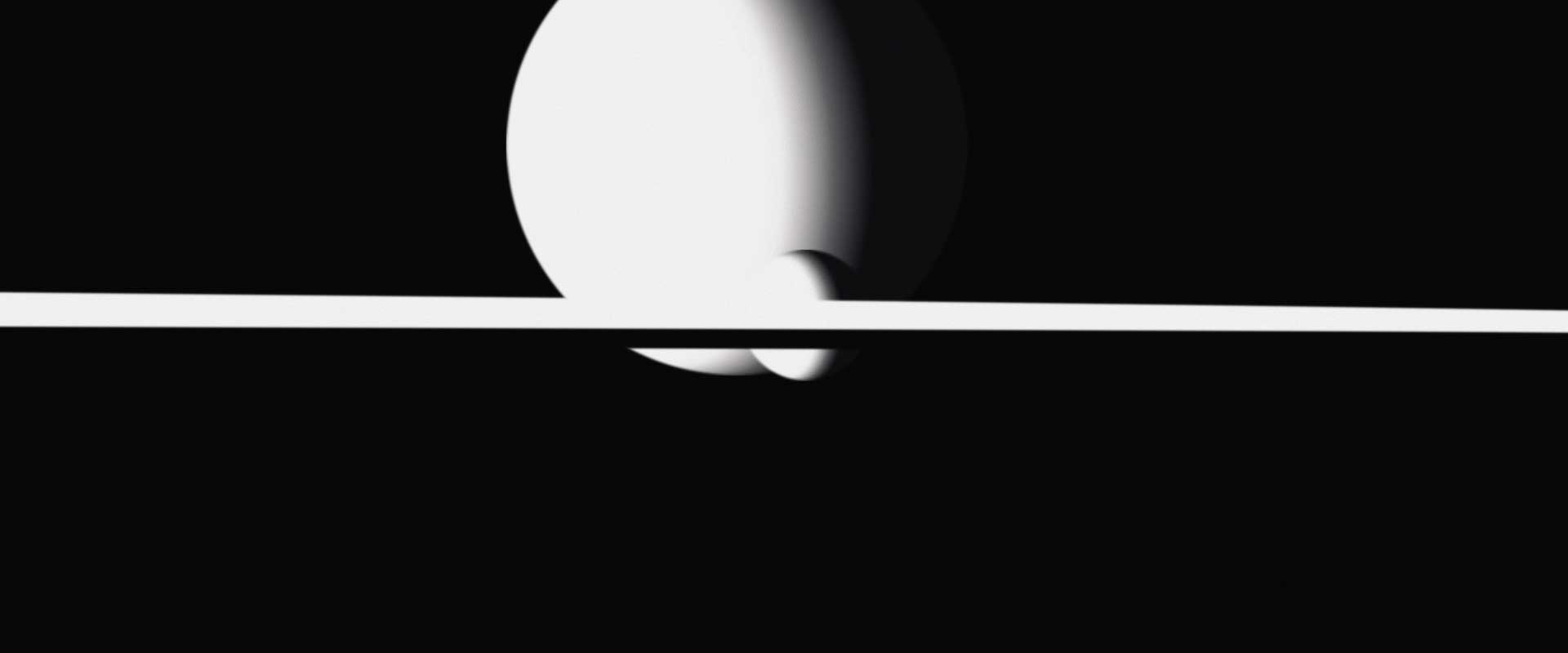 Black and white CGI effects. Still from Hyundai Genesis commercial.
