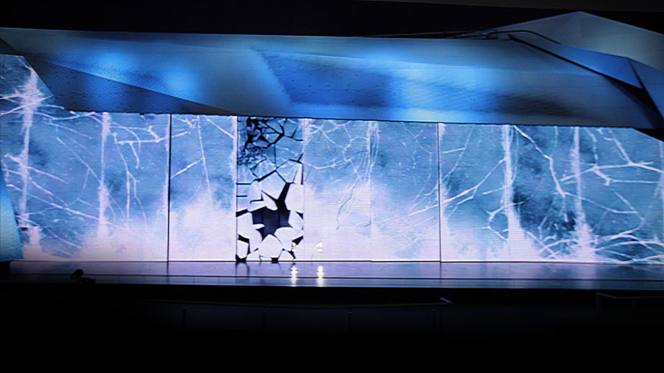 Stage with colors. Mercedes-Benz IAA 2011 Trade Show
